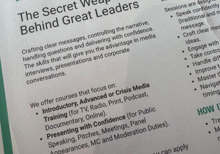 comms training flyer